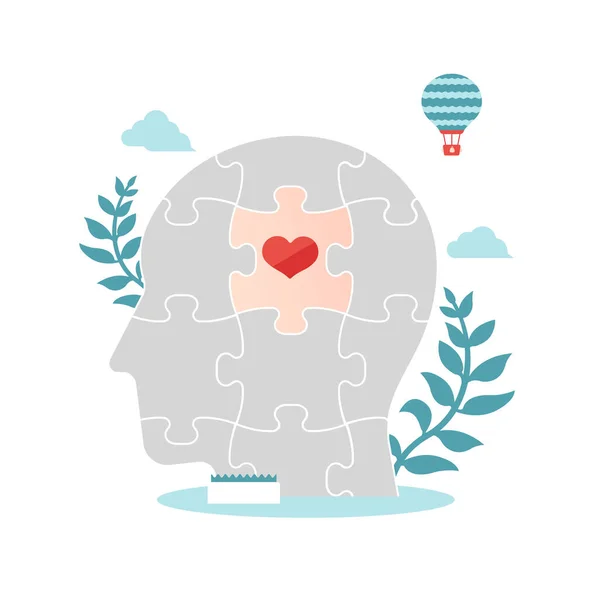 Mental Health Concept Flat Vector Illustration — Stock Vector