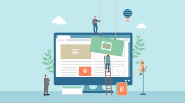 Web geliştirme konsepti vektör illüstrasyonu