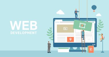 Web geliştirme konsepti vektör illüstrasyonu