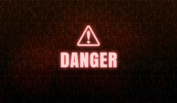 Warning sign on PC screen ( computer virus, hacking etc. )