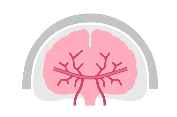 Förenklad Mänsklig Hjärna Vektor Illustration — Stock vektor