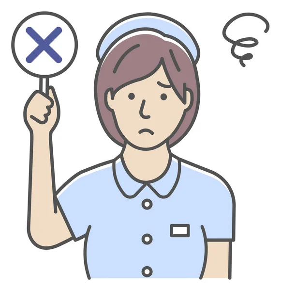 Enfermera Mostrando Ilustración Vector Pancarta — Vector de stock