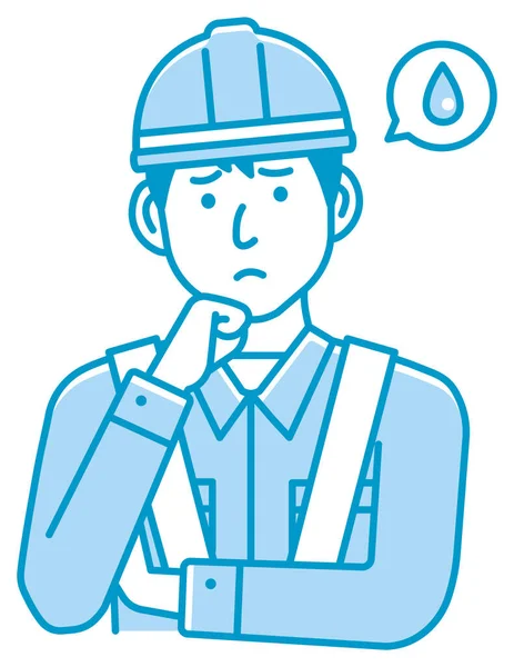 Masculino Azul Colarinho Trabalhador Gesto Ilustração Chalupe Chateado Infeliz — Vetor de Stock