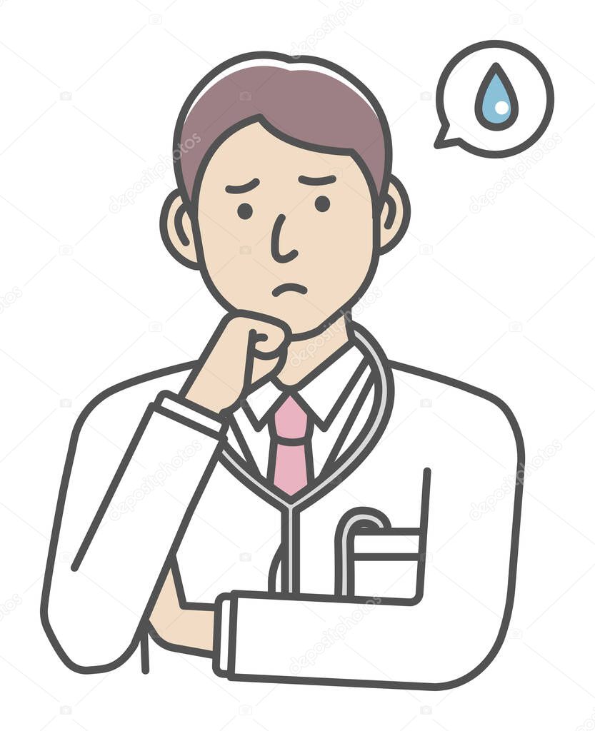 Young male doctor gesture variation illustration | upset, unhappy