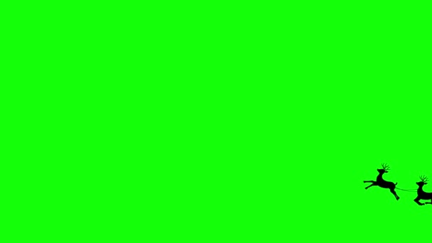 圣诞期间圣诞老人的动态动画 彩色键的绿色背景 — 图库视频影像