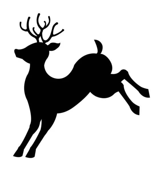 Reindeer Deer Silhouette Vector Illustration — Stock Vector