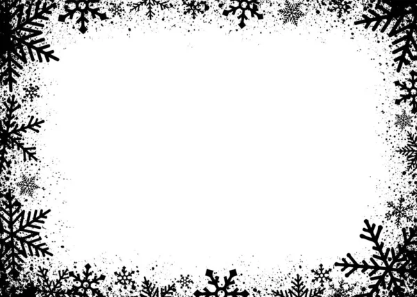 Cristal Nieve Copo Nieve Vector Marco Ilustración — Archivo Imágenes Vectoriales