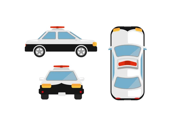 Japonská Policie Auto Vektor Ilustrační Set — Stockový vektor