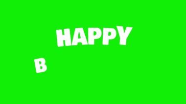 Mutlu Yıllar metin 4K animasyon filmi (kroma anahtar kullanımı için yeşil arkaplan )