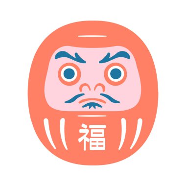Japanese daruma doll vector illustration