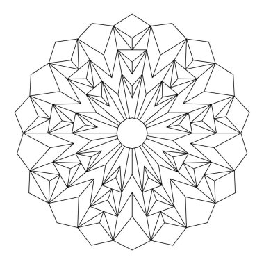 Yetişkinler için kolay renklendirme sayfaları. EPS 8 'deki geometrik soyut mandalanın renklendirme sayfası. 807 numara.