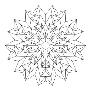 Yetişkinler için kolay renklendirme sayfaları. EPS 8 'deki geometrik soyut mandalanın renklendirme sayfası. 806 numara.