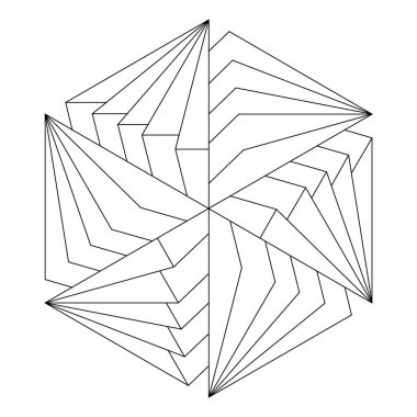 Geometrik desenli soyut mandala boyama sayfası. Sanat terapisi ve farkındalık boyama pratiği için mükemmel. Yetişkinler için kolay renklendirme sayfaları. 814 numara.