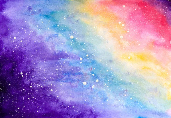 Kozmikus Absztrakt Festmény Csillagokkal Művészeti Illusztráció Akvarell Festészet — Stock Fotó