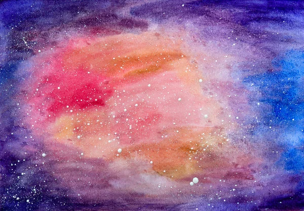 Kozmikus Absztrakt Festmény Csillagokkal Művészeti Illusztráció Akvarell Festészet — Stock Fotó
