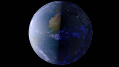 Karanlık yüzlü Dünya gezegeni.