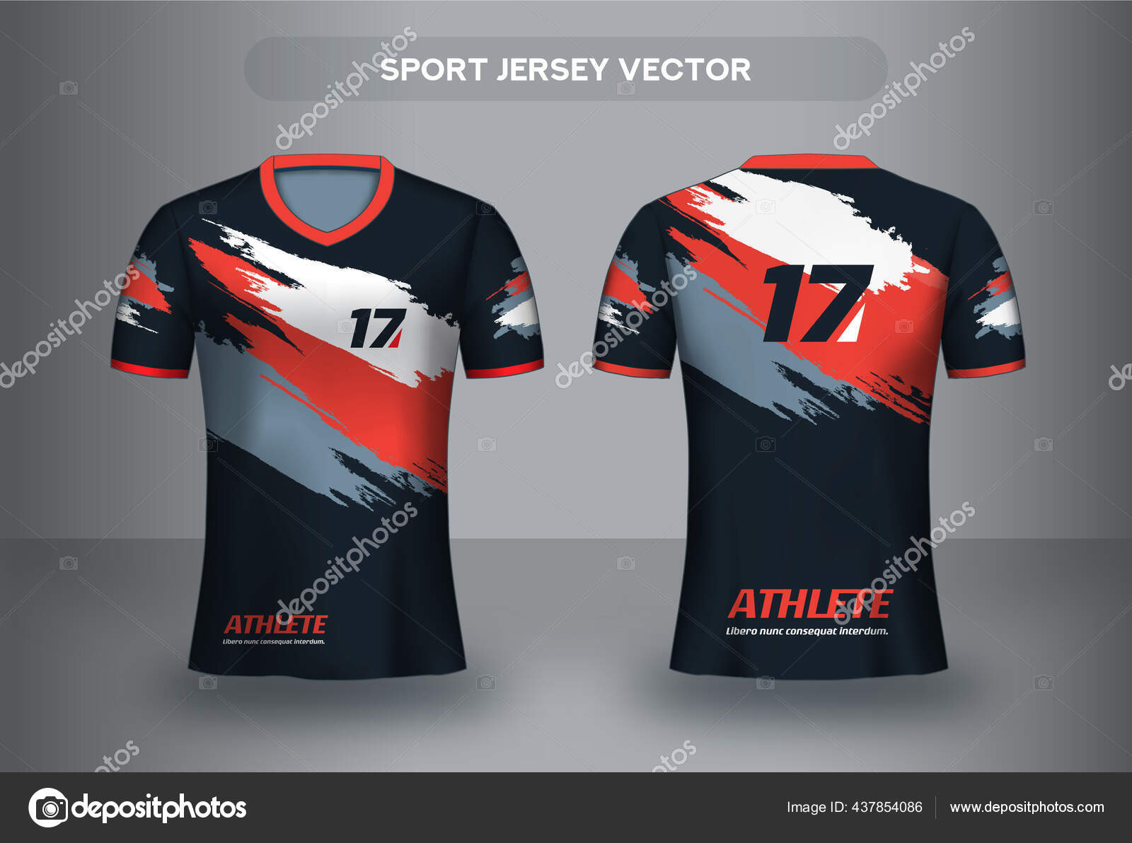 Football Jsersey Design Template Soccer Club Uniform Shirt Front Back