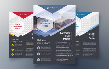 İş broşürü. Değiştirilebilir resimli kurumsal tasarım broşürü