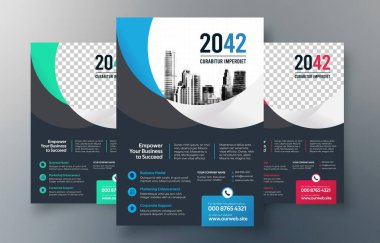 İş broşürü. Değiştirilebilir resimli kurumsal tasarım broşürü