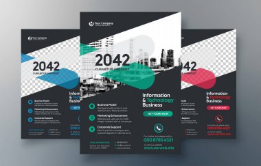 İş broşürü. Değiştirilebilir resimli kurumsal tasarım broşürü