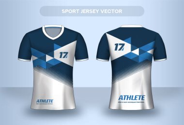Football Jsersey design template. Soccer club uniform T-shirt front and back view. clipart