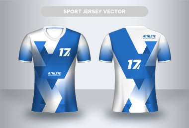 Futbol Jsersey tasarım şablonu. Futbol kulübü üniforması ön ve arka görünüş tişörtü.