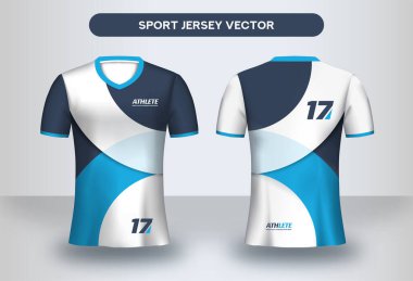 Football Jersey design template. Corporate Design, Soccer club uniform T-shirt front and back view. clipart