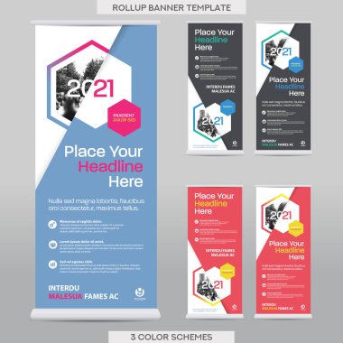 Şehir Arkaplanı İşletme Yuvarlanıyor. Bayrak Bayrağı Tasarım Şablonu Ayarları.