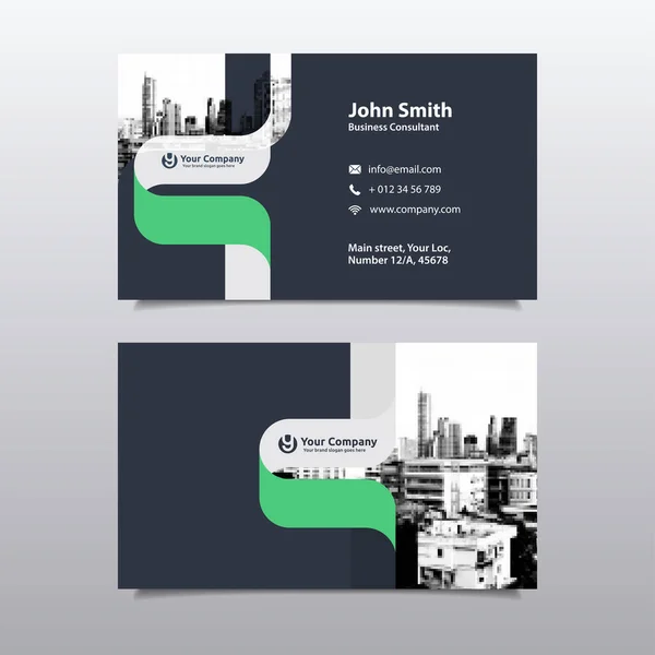 City Background Modelo Design Cartão Visita Pode Ser Adaptado Folheto — Vetor de Stock