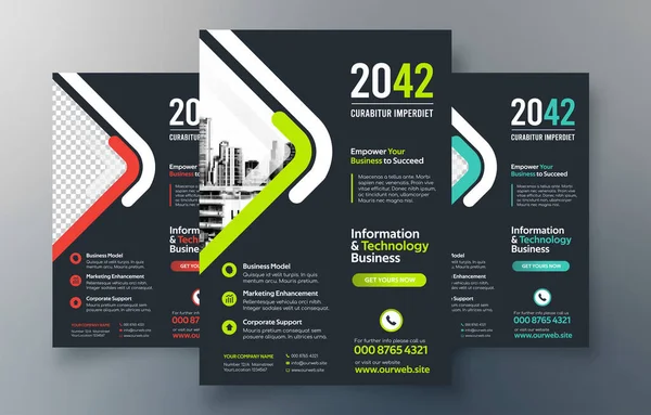 Πρότυπο Business Brochure Φύλλο Εταιρικού Σχεδιασμού Αντικαταστάσιμη Εικόνα — Διανυσματικό Αρχείο