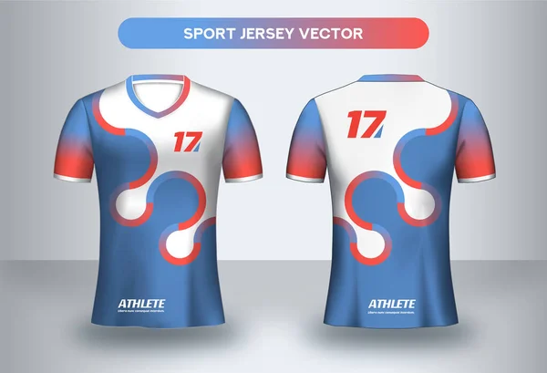 Ποδόσφαιρο Jsersey Πρότυπο Σχεδιασμού Στολή Ποδοσφαιρικής Ομάδας Shirt Μπροστά Και — Διανυσματικό Αρχείο