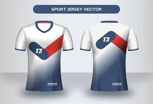 足球泽西设计模式 公司设计 足球俱乐部制服T恤正反两面 — 图库矢量图片