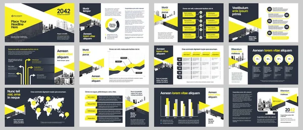 Város Háttér Üzleti Vállalat Bemutató Infografika Sablon — Stock Vector