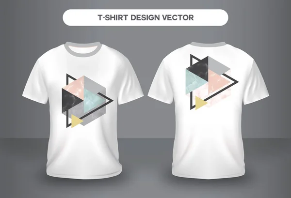 Marble Nature Elementcamiseta Vector Diseño Vista Frontal Trasera — Vector de stock