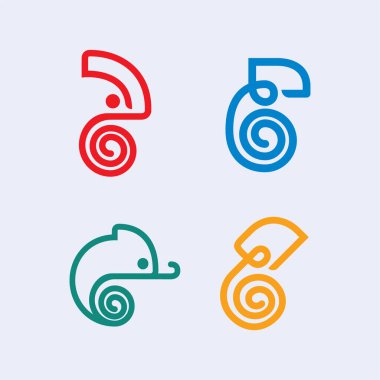 Bukalemun hayvan logosu tasarımı