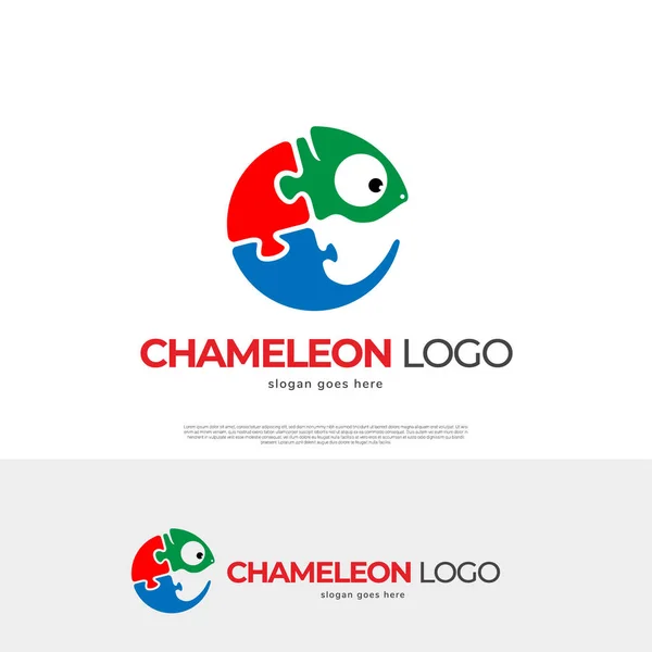 Diseño Del Logotipo Del Animal Camaleón — Archivo Imágenes Vectoriales