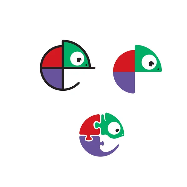 Diseño Del Icono Del Logotipo Del Animal Camaleón — Archivo Imágenes Vectoriales