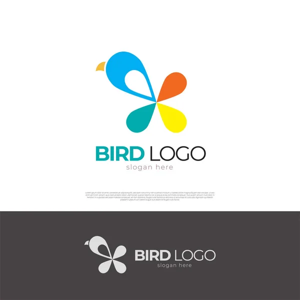 Diseño Del Símbolo Del Icono Del Logo Bird — Archivo Imágenes Vectoriales