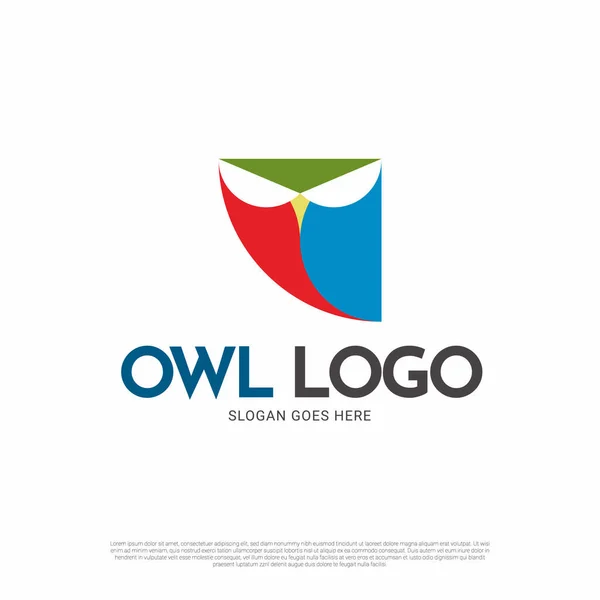 Uil Vogel Logo Pictogram Ontwerp — Stockvector