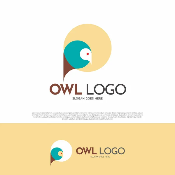 Búho Pájaro Logotipo Icono Símbolo Diseño — Vector de stock