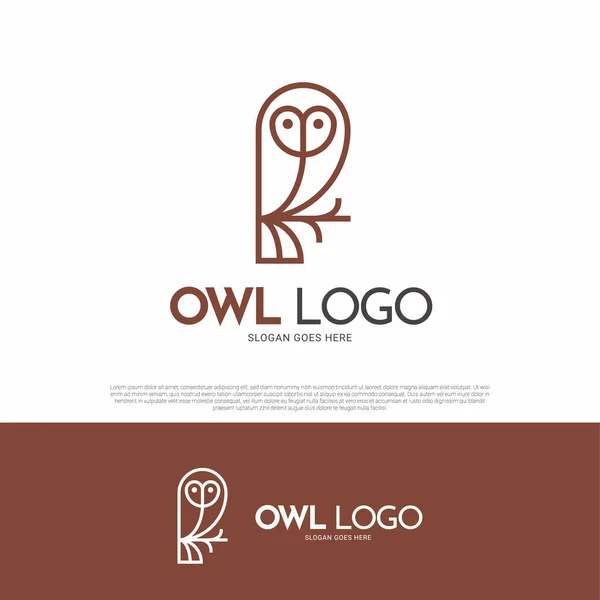 Coruja Pássaro Logotipo Ícone Símbolo Design — Vetor de Stock