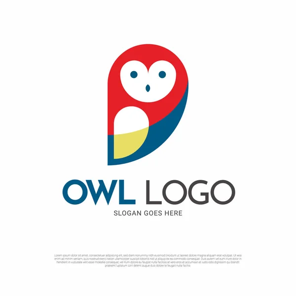 Búho Pájaro Logotipo Icono Símbolo Diseño — Vector de stock