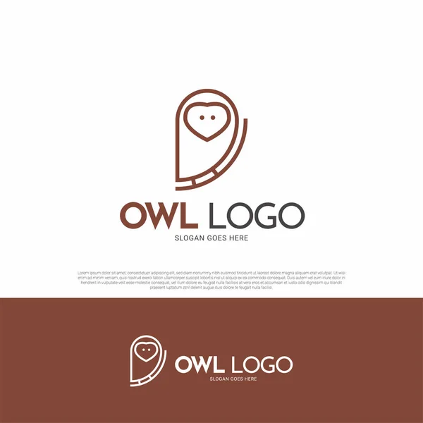 Búho Pájaro Logotipo Icono Símbolo Diseño — Vector de stock