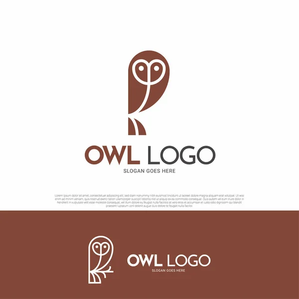 Búho Pájaro Logotipo Icono Símbolo Diseño — Vector de stock