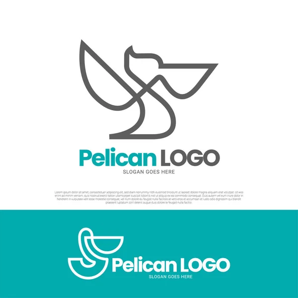 Diseño Del Logo Del Icono Del Pájaro Pelícano — Archivo Imágenes Vectoriales