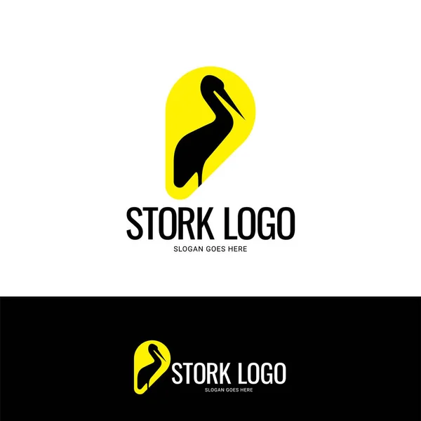 Diseño Símbolo Icono Logotipo Cigüeña — Archivo Imágenes Vectoriales