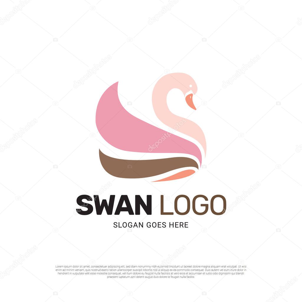 Swan bird logo icon symbol design