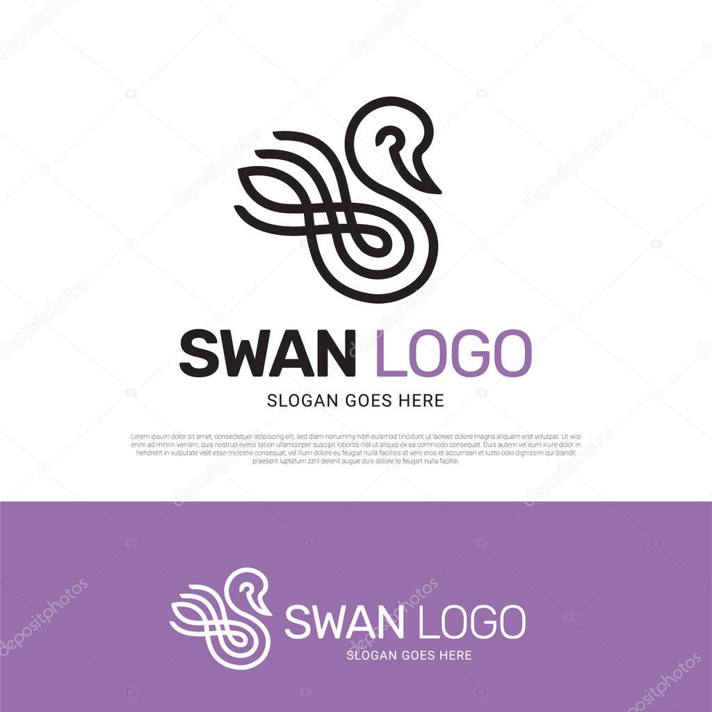 Swan bird logo icon symbol design