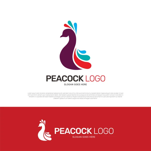 Дизайн Логотипа Птицы Павлина — стоковый вектор