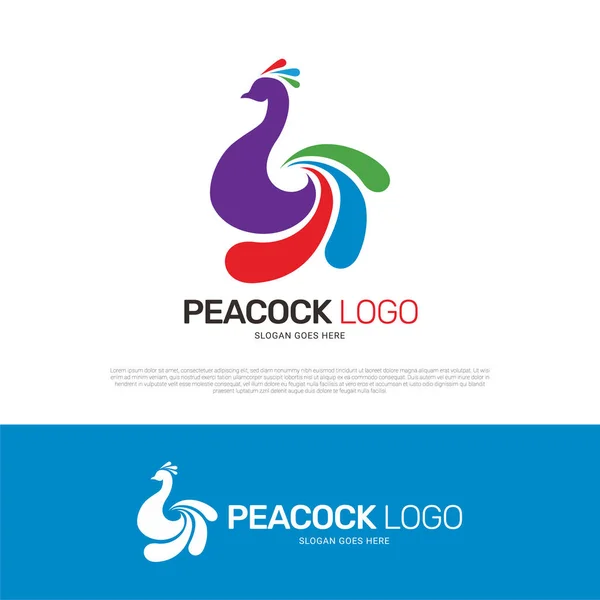 Дизайн Логотипа Птицы Павлина — стоковый вектор